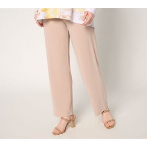 Dennis Basso Women's Pants Sz M Caviar Crepe Straight Leg Ankle Pink A686967